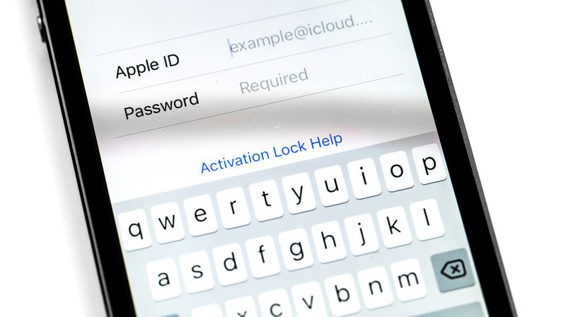 Apple ID and password on an iPhone screen