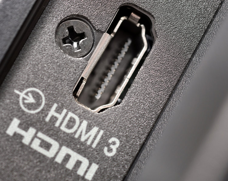 HDMI port on a black device
