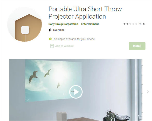 Portable Ultra Short Throw Projector Application on Google Play Store