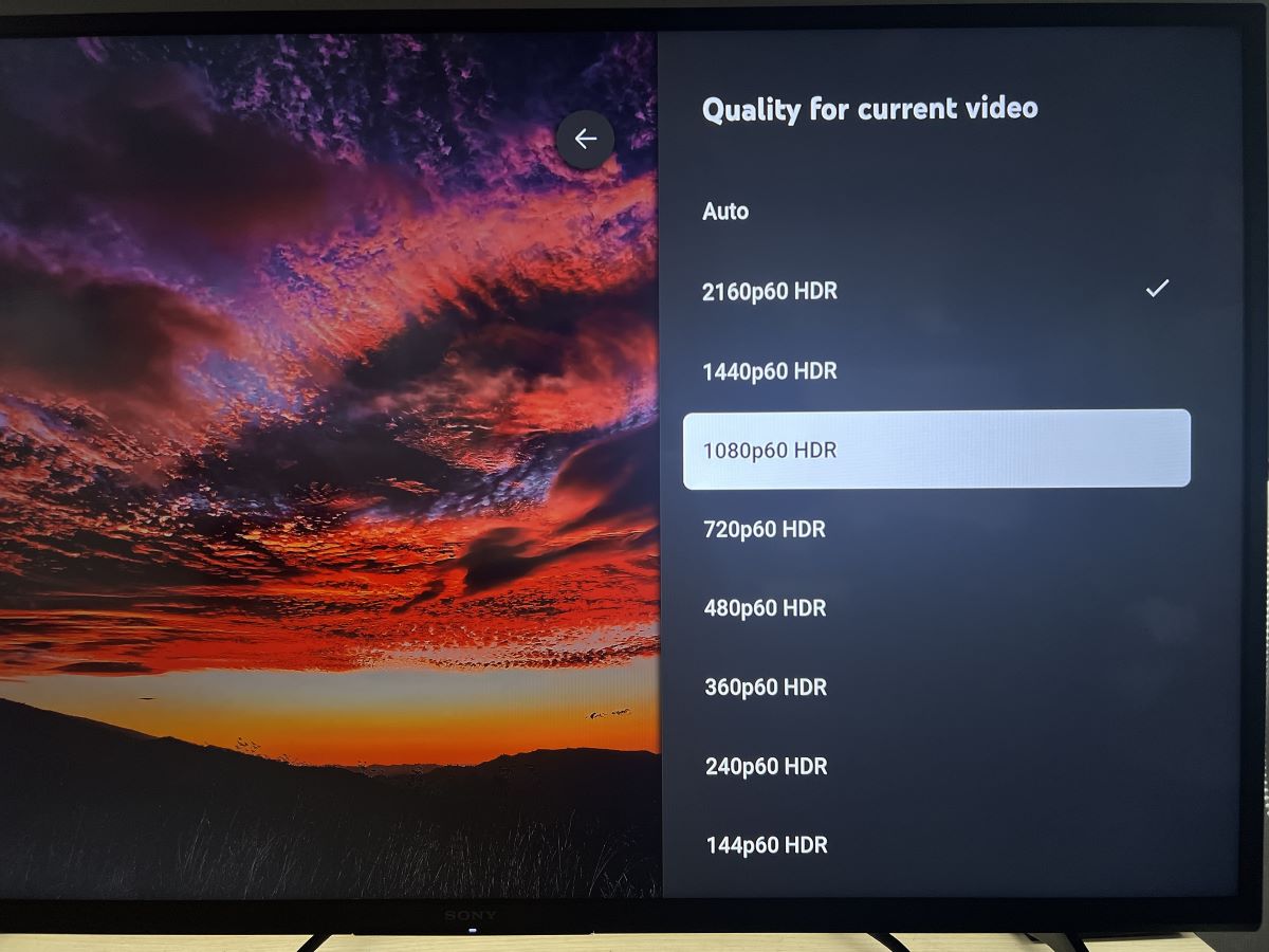 The resolution of 1080p60 HDR and other resolutions support HDR on Youtube