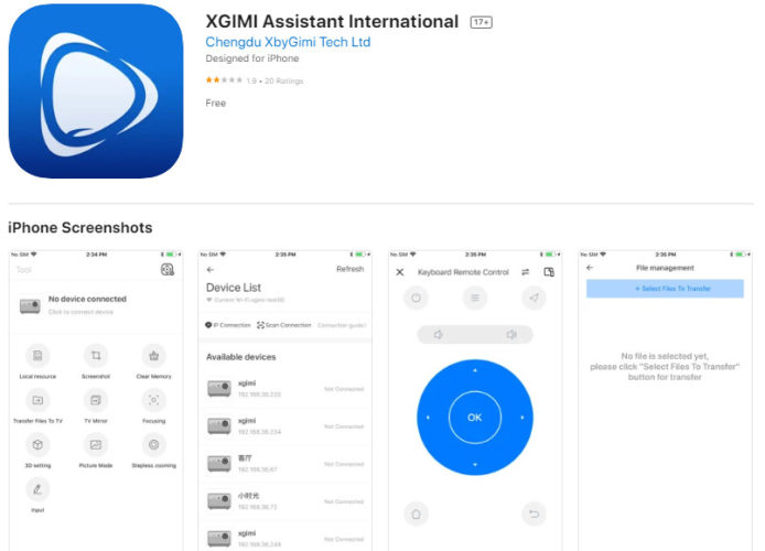 Xgimi Assistant International im App Store