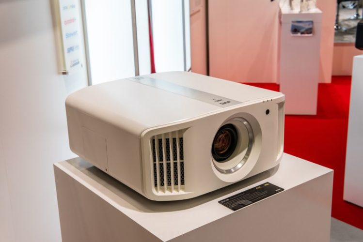 a white JVC projector