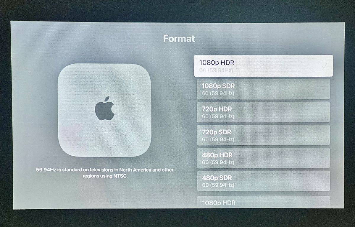 adjust an apple tv format