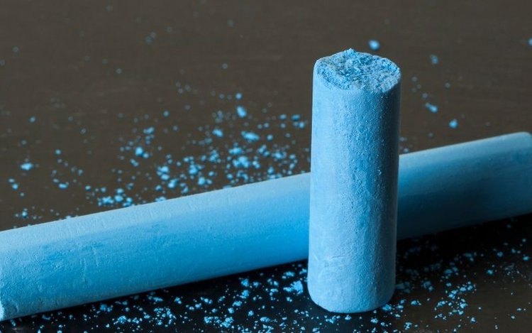 blue chalk dust