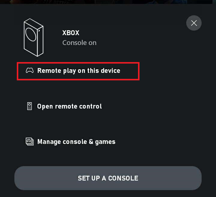 Remote play on this device feature from the Xbox app on iPhone