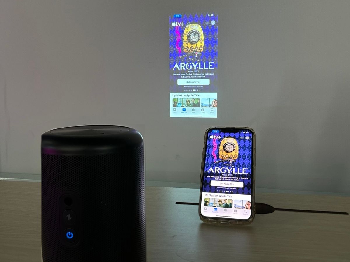 mirror apple tv from an iphone to a nebula projector