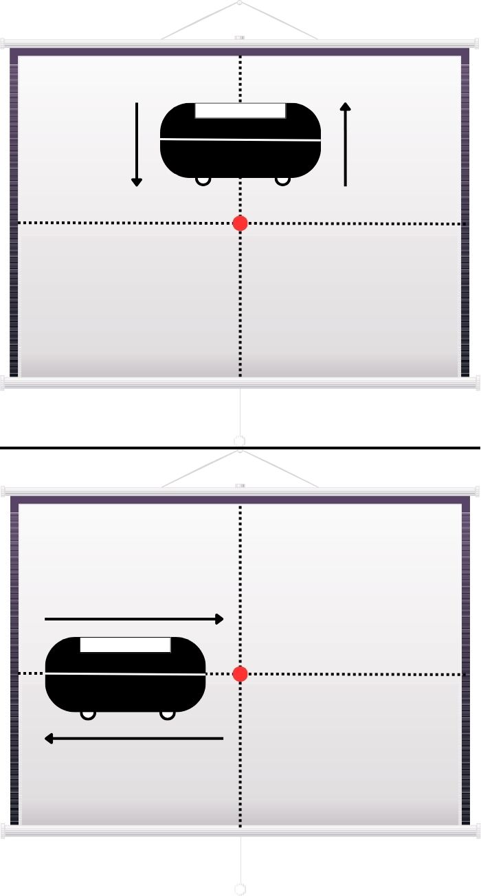 moving the projector horizontally or vertically with the screen
