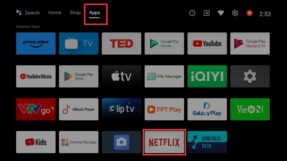 netflix app and apps are highlighted on an xgimi projector