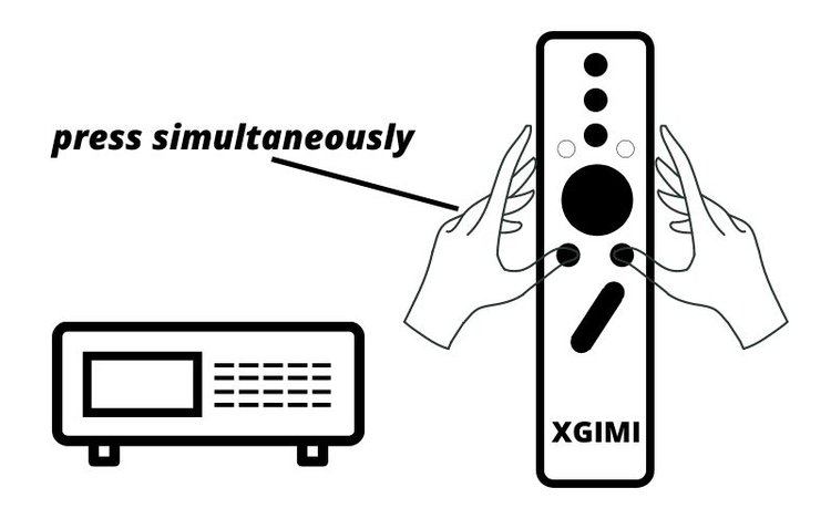Drücken Sie gleichzeitig die Home- und Return-Taste auf der XGIMI-Fernbedienung, um sie mit dem Projektor zu koppeln