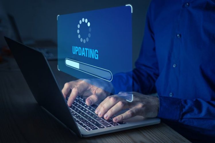 updating progress bar on laptop screen