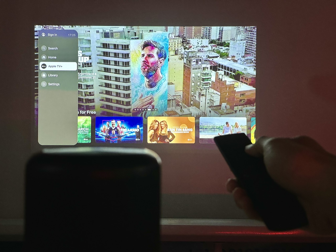 watch apple tv app on the nebula projector