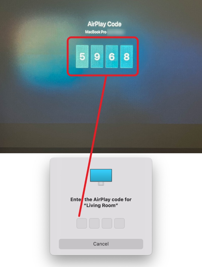 AirPlay Code when connecting Macbook to Apple TV via Screen Mirror