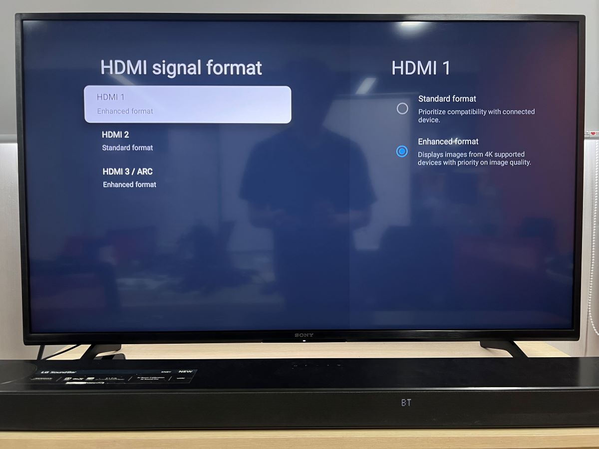 The HDMI signal format is showing which HDMI port is enable the enhance mode, HDMI 1 and 2 is enabled HDMI 3 is disabled