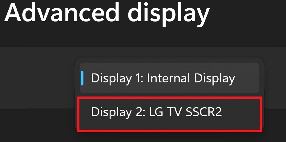 The LG TV SSCR2 is appeared to switch from the Advanced display