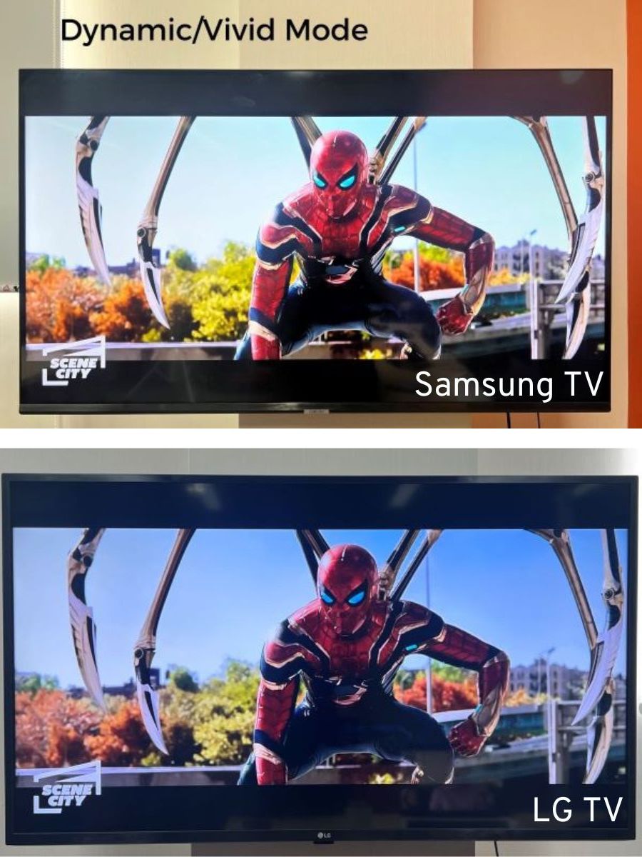 The dynamic mode from the picture settings on Samsung and LG TVs