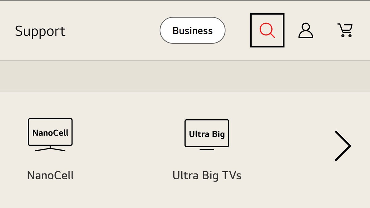 The finding icon from the LG TV website