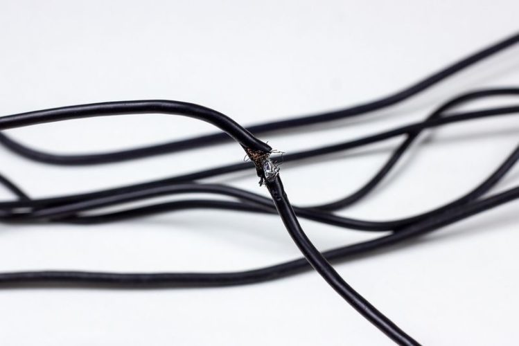 a black wear and tear cable