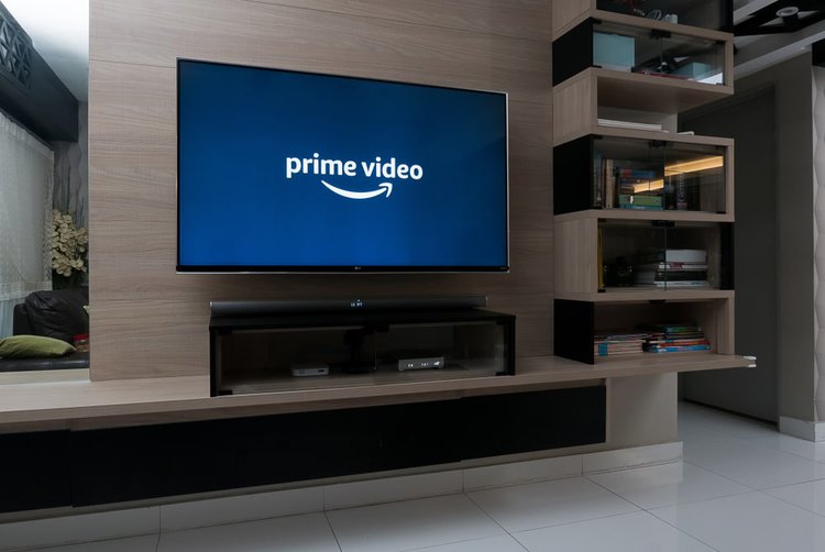 a tv is playing prime videos