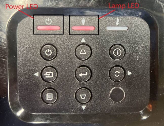 red light on projector