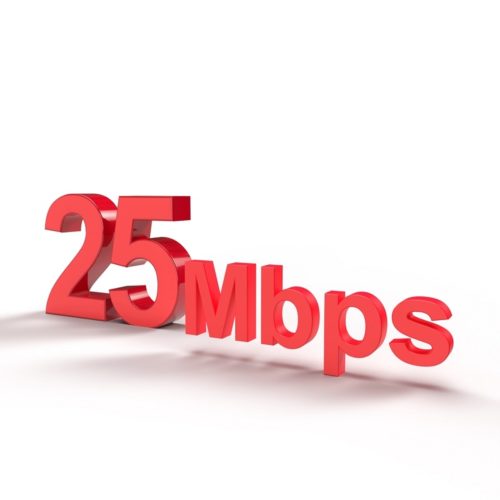 data speeds of 25 Mbps