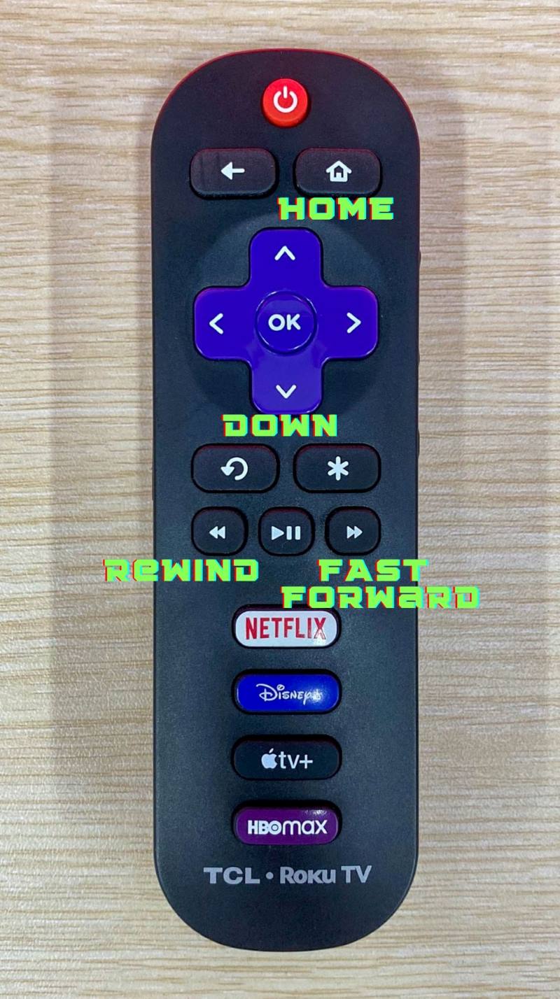 label some buttons on the TCL Roku TV remote