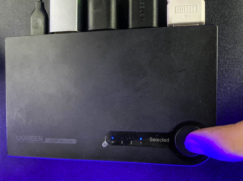 press the Select button on the HDMI switch
