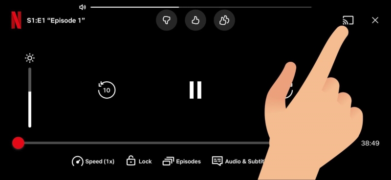select the Cast button on the Netflix streaming player