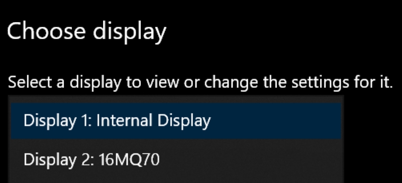 select the Internal Display in Windows HDR settings