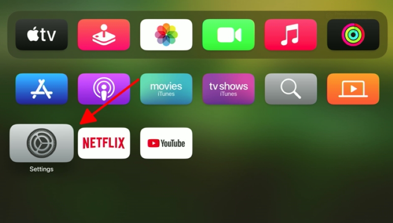select the Settings icon on the Apple TV home screen
