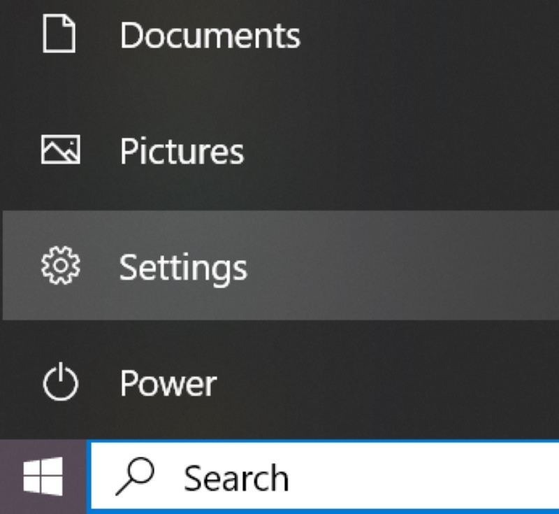 select the Settings option on the Windows laptop
