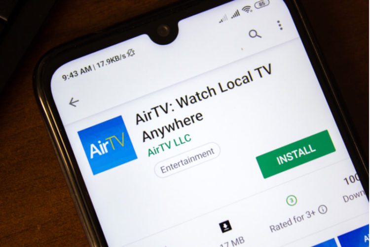 AirTV app in store on mobile phone