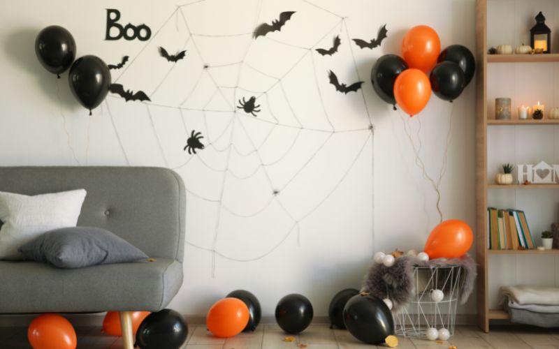 Halloween decoration in living room