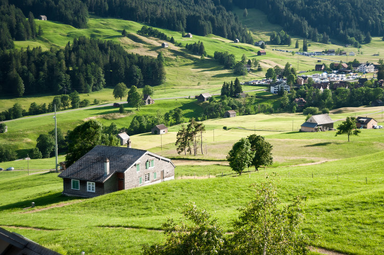 Houses in valley