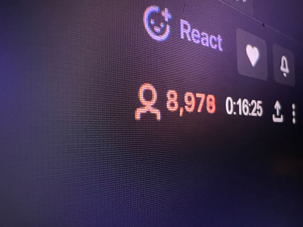 The number of view on Twitch TV at the time of 16 minutes