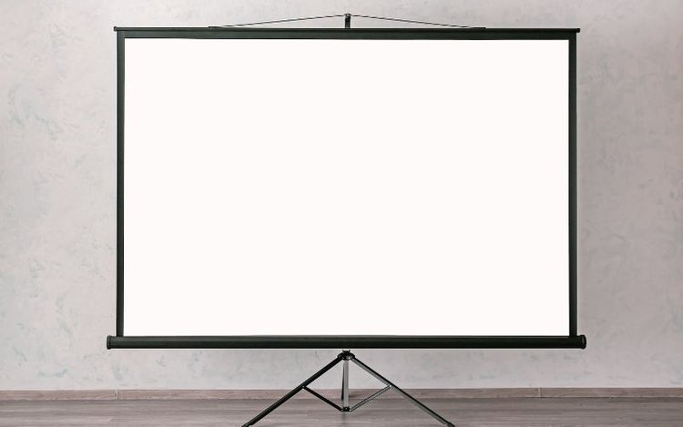 a blank projector screen