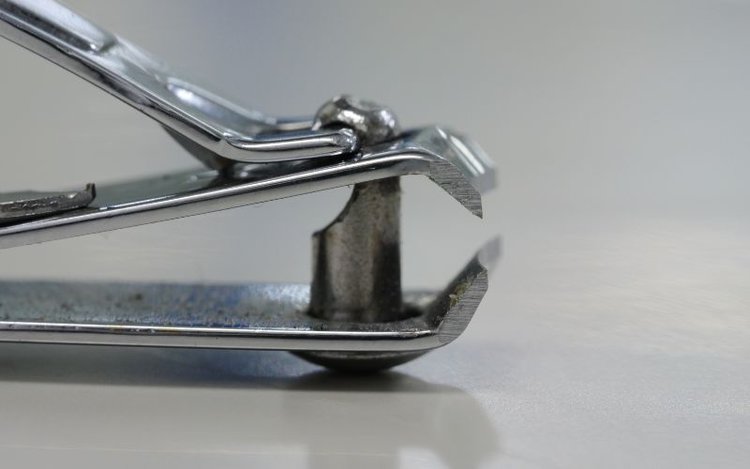 a close-up view of nail clipper