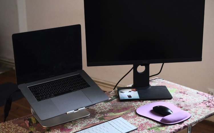 a laptop and monitor