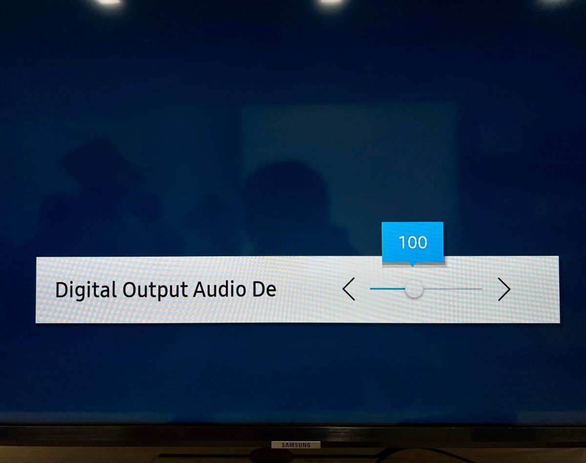digital output audio delay slide on a samsung tv