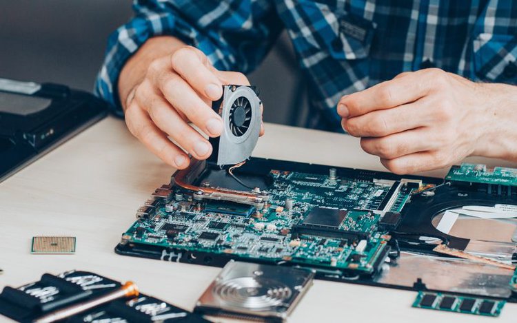 engineer fixing a TV hardware
