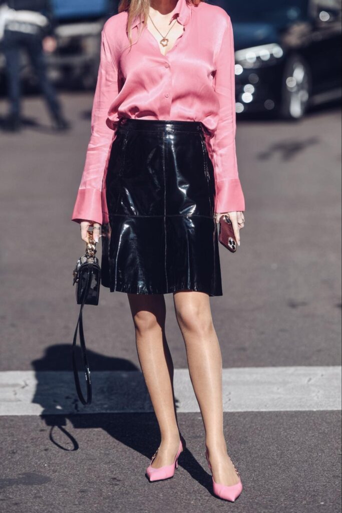 leather skirt styling