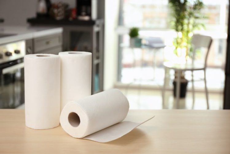 paper towel rolls in a kitchen