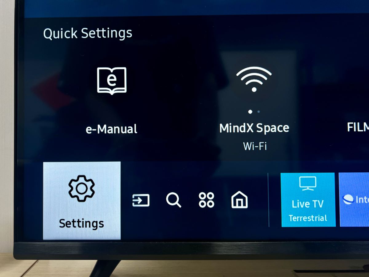 settings app on a samsung tv