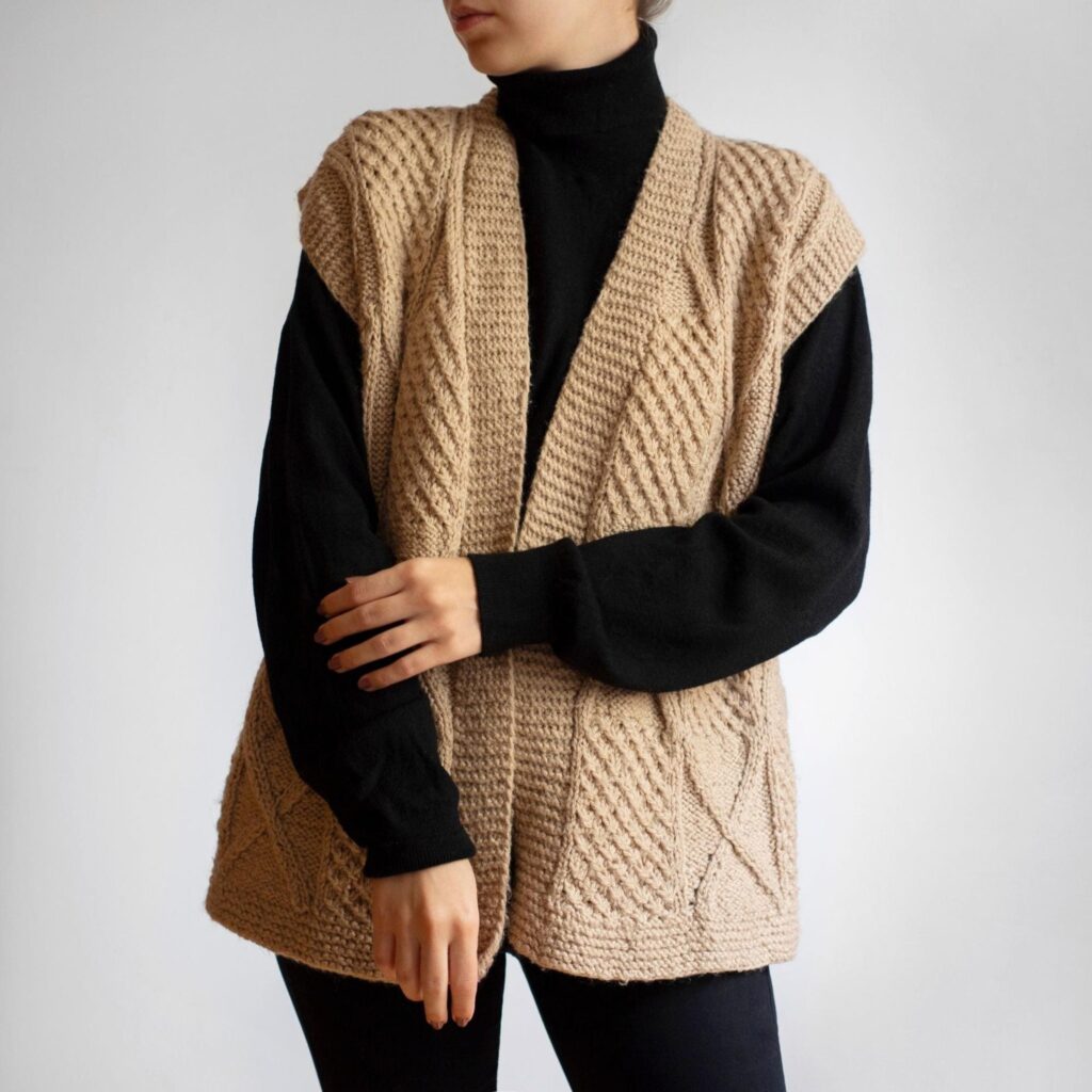 sweater vest with black turtleneck