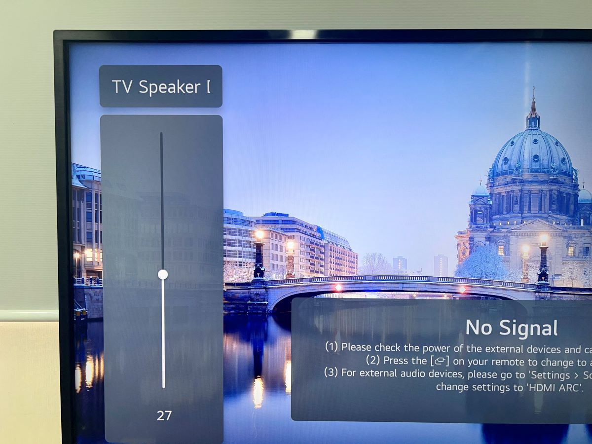 tv speaker delay slide on an lg tv