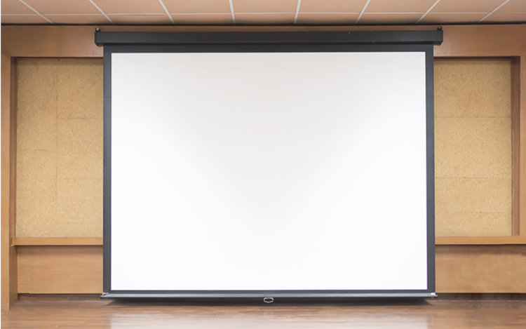 white projector screens