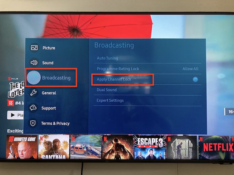 Apply Channel Lock in Samsung TV