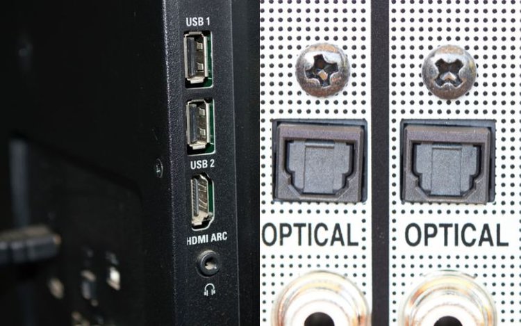 HDMI ARC and Optical connectors