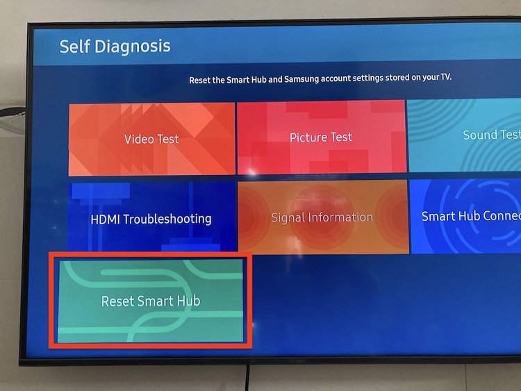 Reset Smart Hub Samsung TV