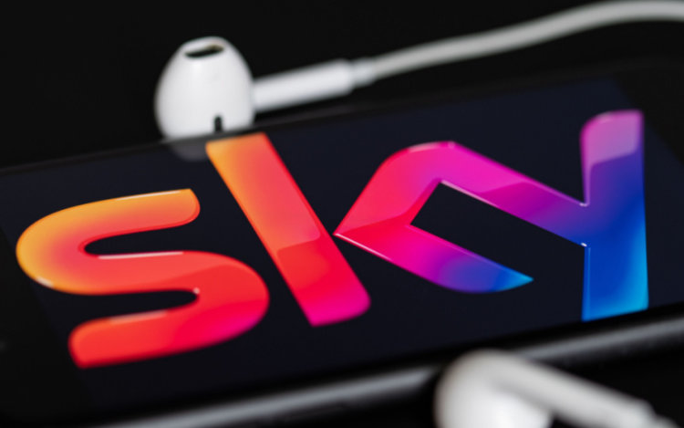 Sky logo on a smartphone