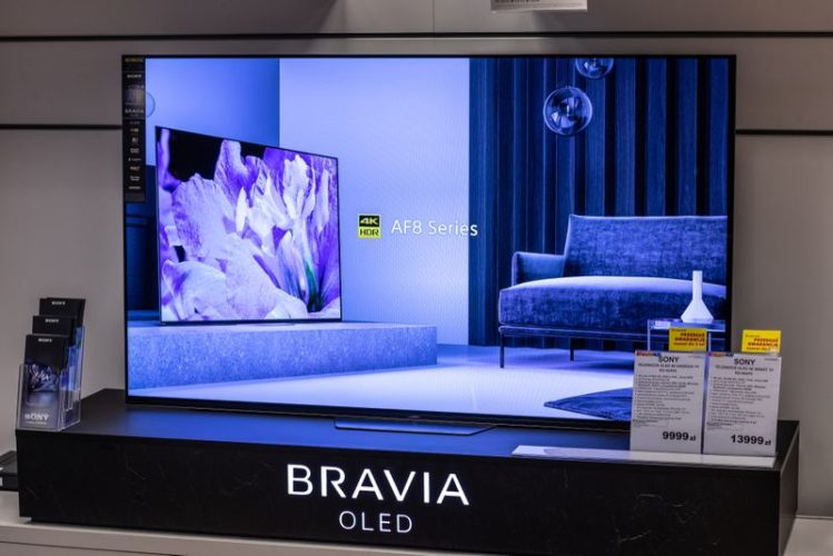 a Sony OLED Bravia TV on display at the exhibition